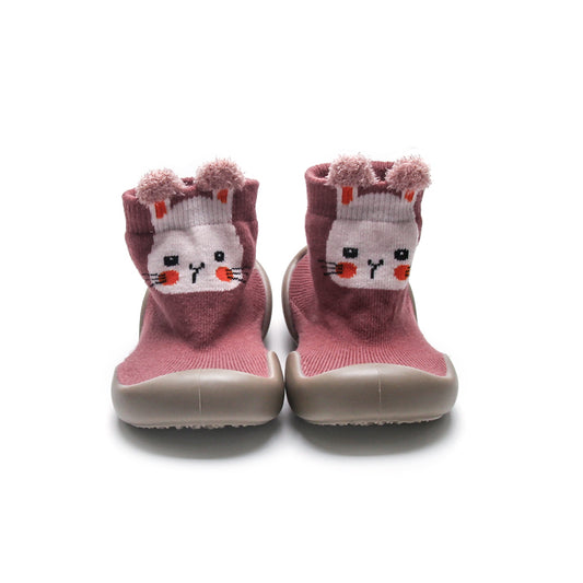 Happy Bunny high top sock shoes for kids with a soft cotton upper and flexible non-slip rubber sole