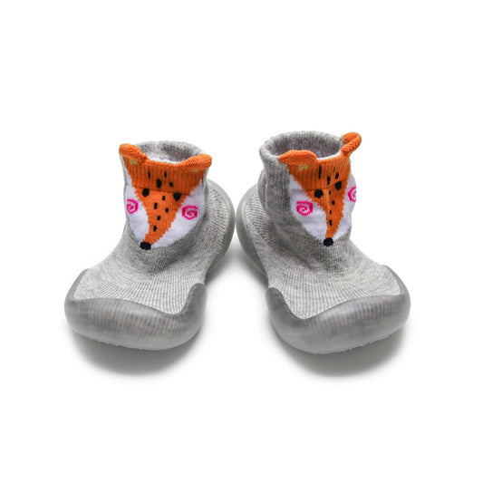 Grey Fox high top sock shoes for kids with soft cotton upper and flexible non-slip rubber sole.