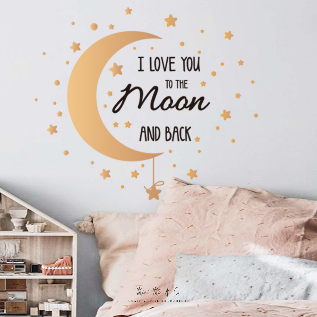 Fabric I love you to the moon and back Wall Stickers