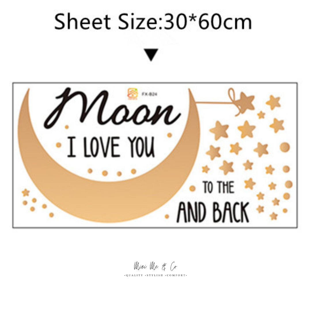Fabric I love you to the moon and back Wall Stickers