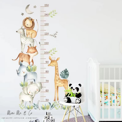 Fabric Jungle Height Chart Wall Decal