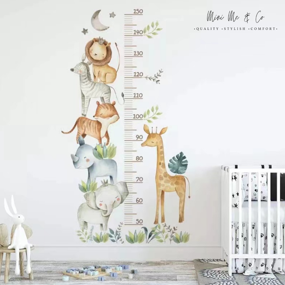 Fabric Jungle Height Chart Wall Decal