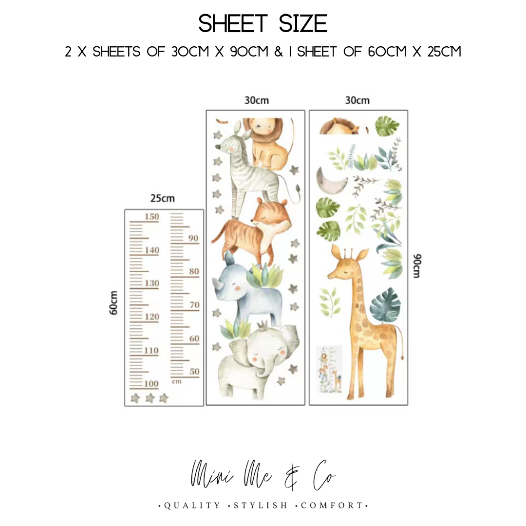 Fabric Jungle Height Chart Wall Decal