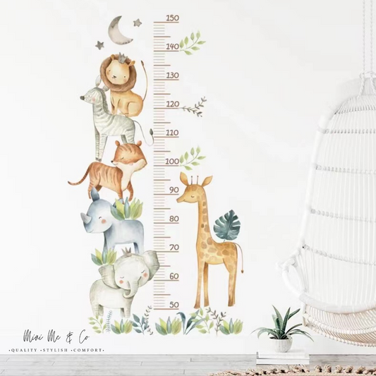 Fabric Jungle Height Chart Wall Decal