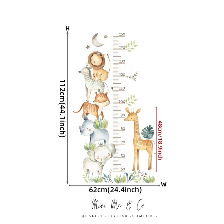 Fabric Jungle Height Chart Wall Decal