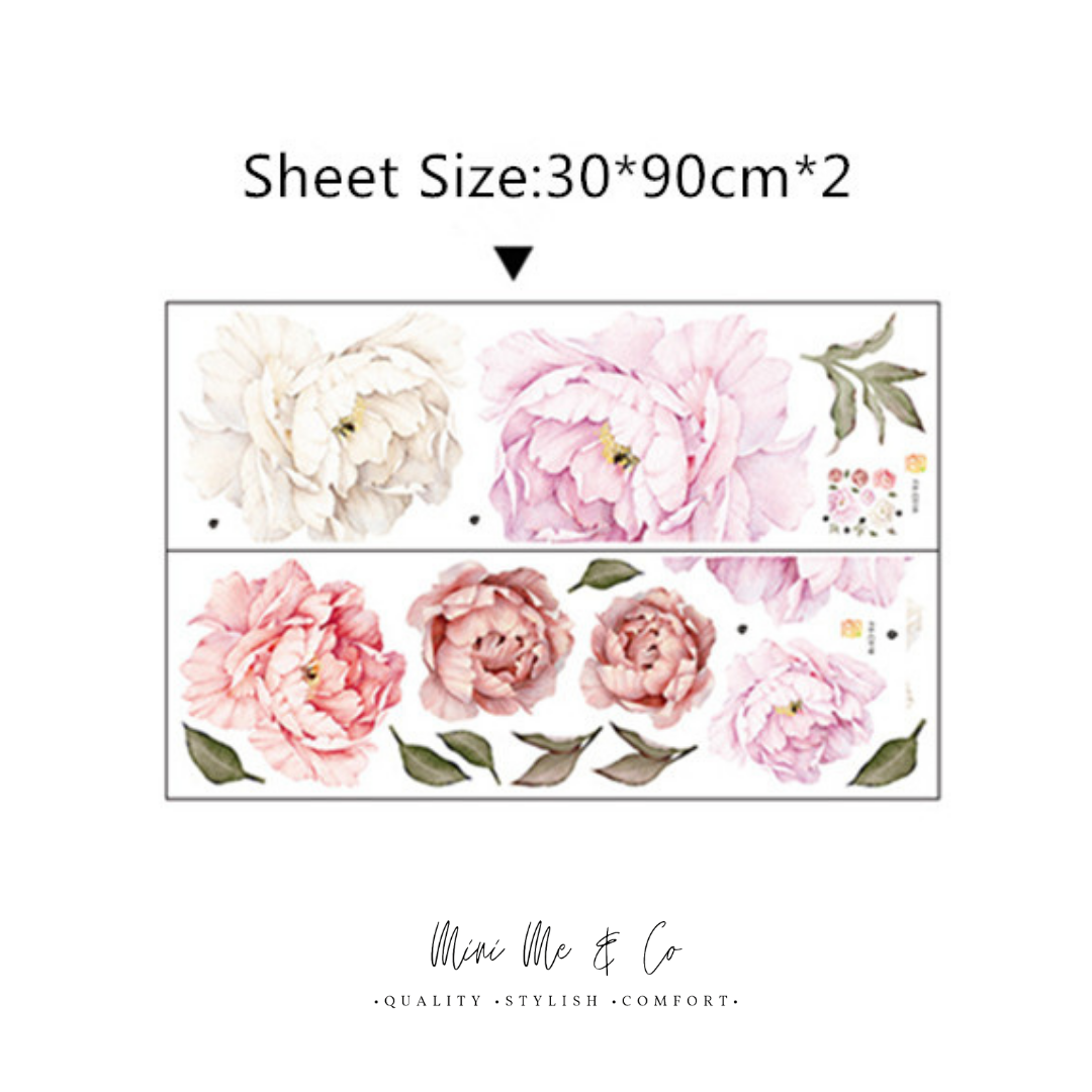 Large Pink Peony Wall Stickers