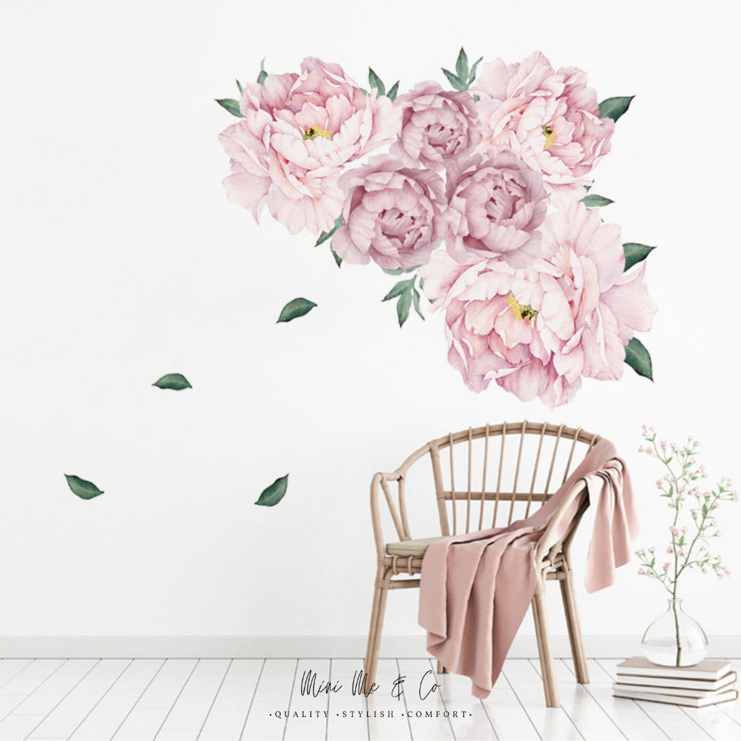 Fabric Pink on Pink Peony Wall Decals