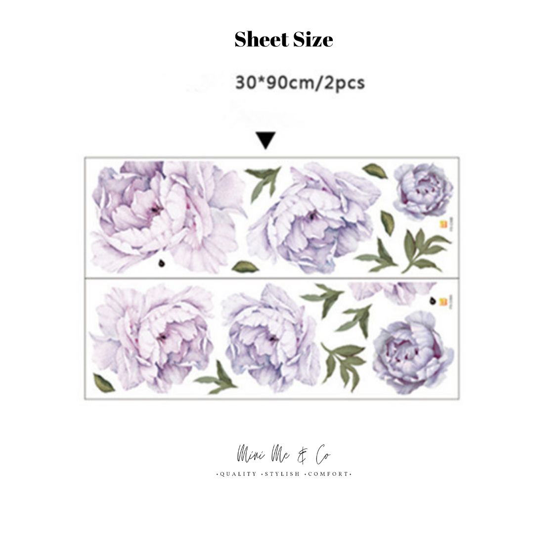 Fabric Purple Peony Wall Decal