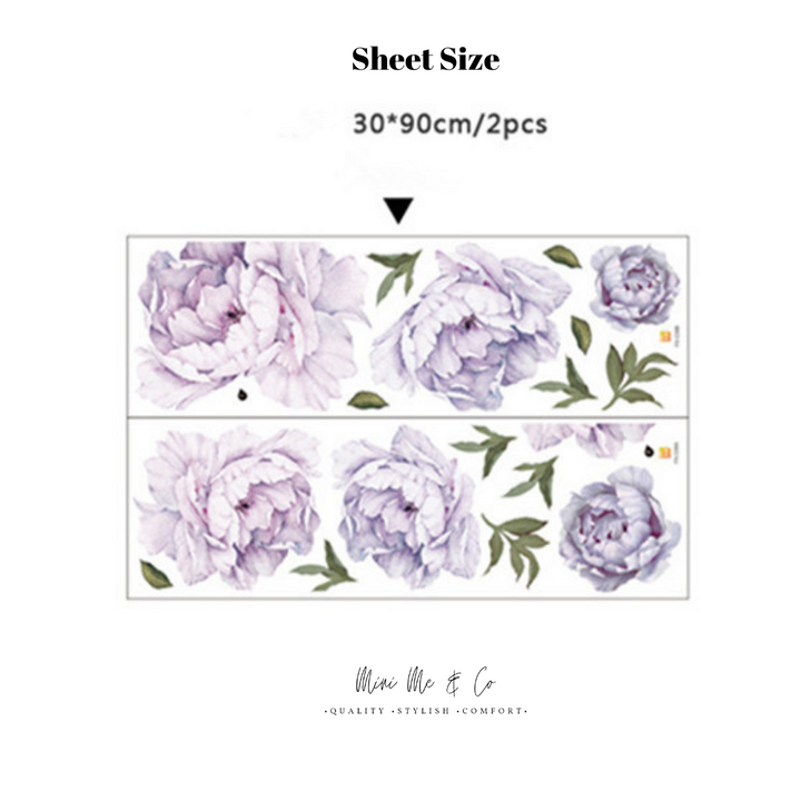 Fabric Purple Peony Wall Decal