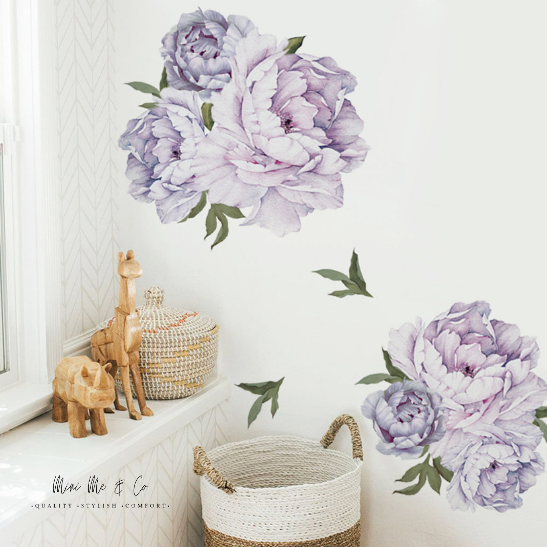 Fabric Purple Peony Wall Decal