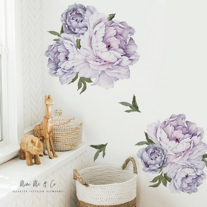 Fabric Purple Peony Wall Decal