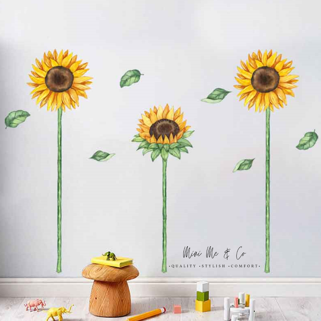 Fabric Sunflowers Wall Stickers