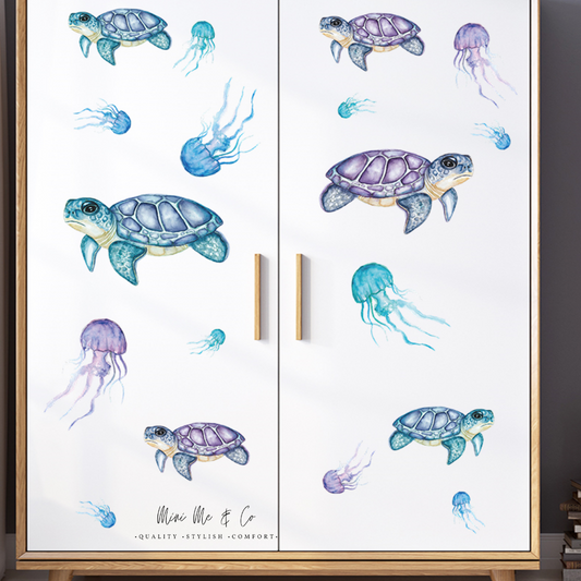 Turtles and Jellyfish Wall Stickers