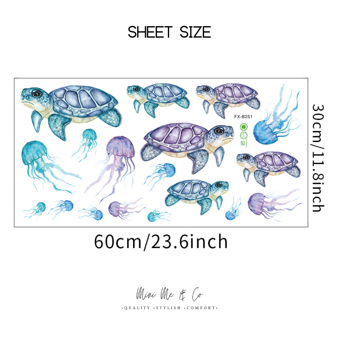 Turtles and Jellyfish Wall Stickers