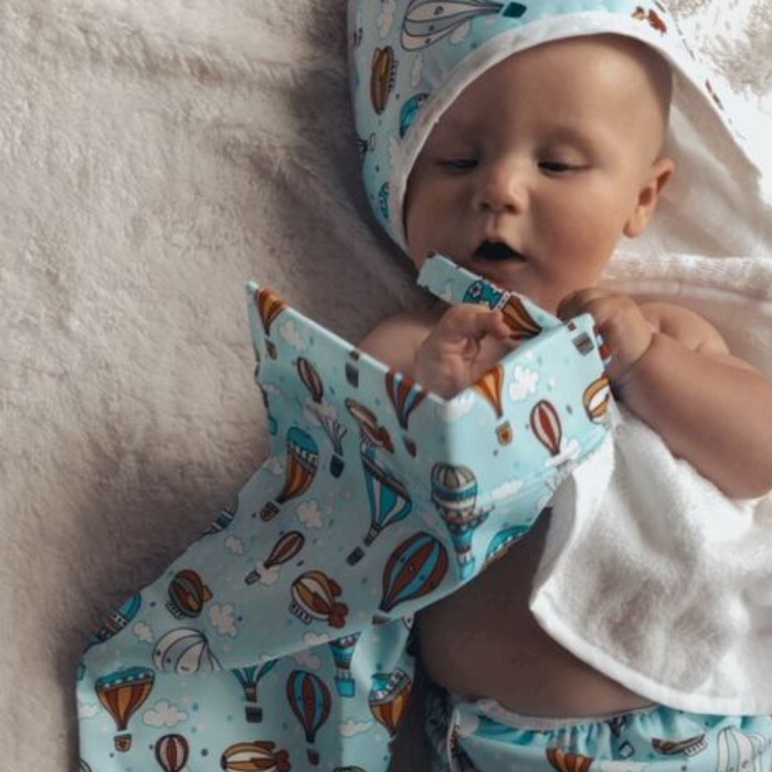 Reusable Swim Nappy and Waterproof Wet Bag - Hot Air Balloon
