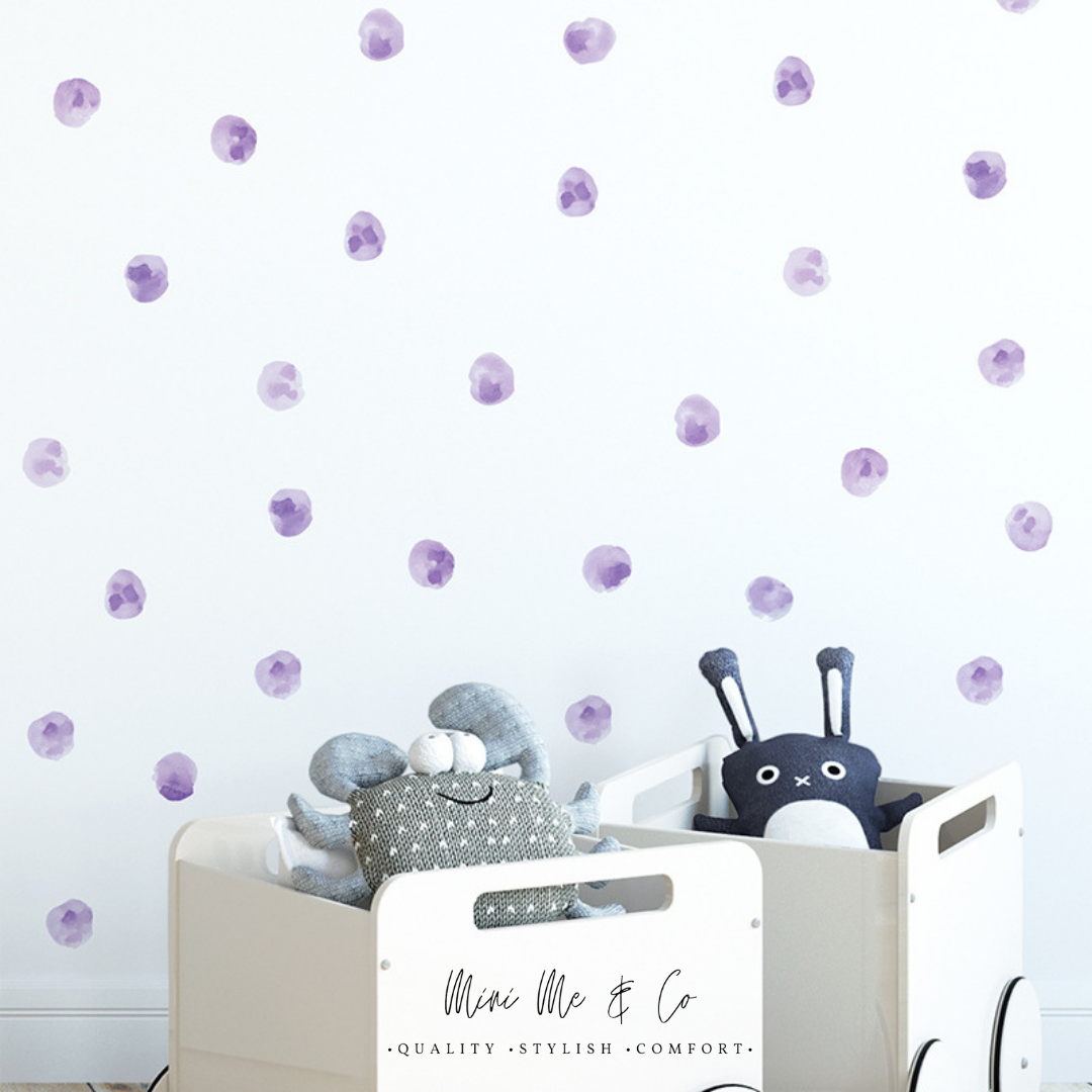 Fabric Purple Polka Dot Wall Stickers