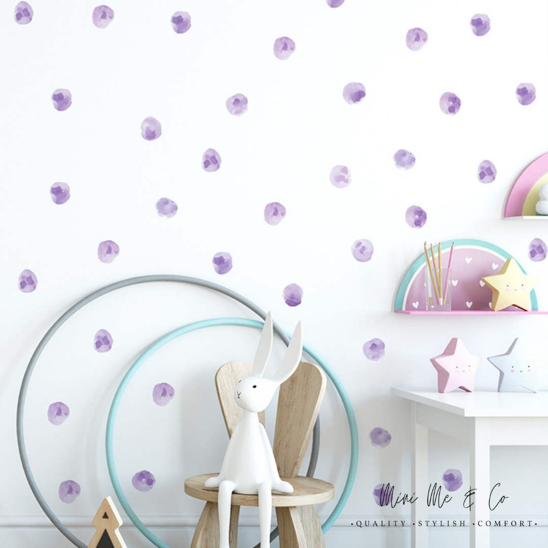 Fabric Purple Polka Dot Wall Stickers