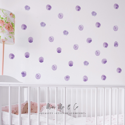 Fabric Purple Polka Dot Wall Stickers