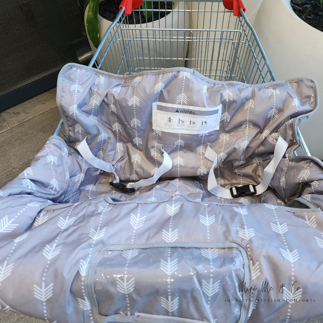 Twin Shopping Cart Cover: Features a high back and secure buckles, keeping both children snug and safe in any double trolley, perfect for outings with siblings.

