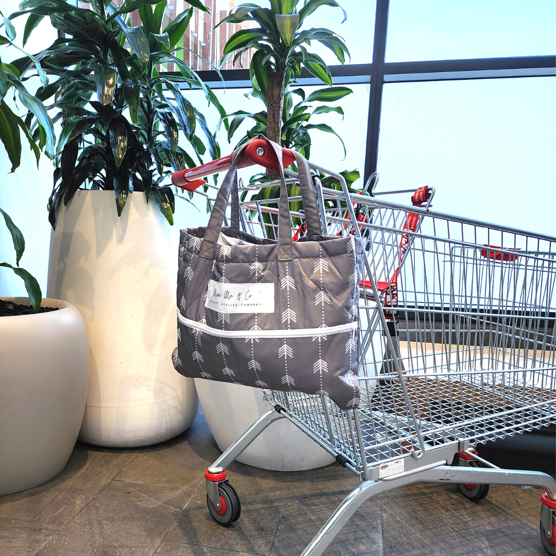 Portable Double Trolley Cover: Easily folds into a compact bag for hassle-free transport, complete with pockets for toys and snacks to keep the kids entertained while you shop.